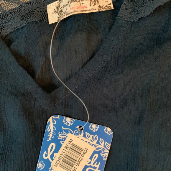 Free People Lace Trapeze Sapphire Cami Tank Top - Picture 7 of 8